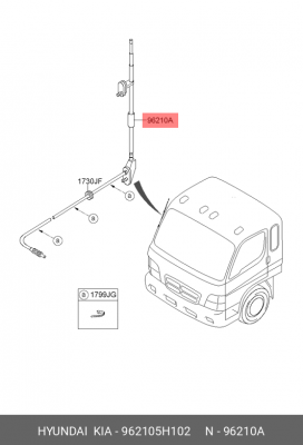 Антенна HYUNDAI HD65,72,78 OE 962105H102 HYUNDAI KIA