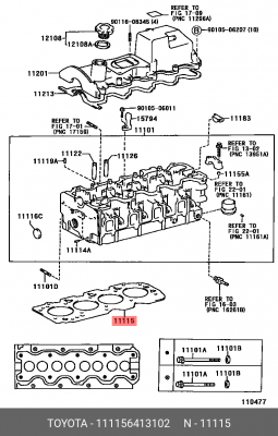 прокладка ГБЦ!\ Toyota 11115-64131-02 TOYOTA
