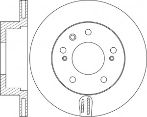 Диск тормозной SSANGYONG Kyron (05-),Rexton (06-) задний вентилируемый (1шт.) NI RN1798 NIBK