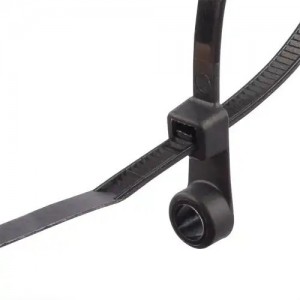 Хомут-стяжка 300х5.0 пластик черный с отверстием под винт (100шт.) FORTISFLEX 90335 FORTISFLEX