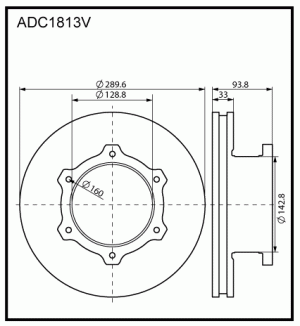Диск тормозной ГАЗель Next передний вентилируемый ALLIED NIPPON ADC1813V ALLIED NIPPON