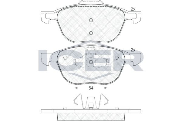 181617 колодки дисковые передние!\ Ford Focus C-MAX 1.6i-2.0TDCi, Mazda 3 1.4i-2 181617 ICER