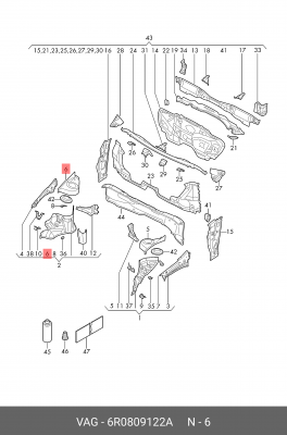 Чашка SKODA Fabia (15-) стойки стабилизатора OE 6R0809122A VAG
