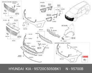 Датчик парковки KIA Sorento (15-) (BK1) OE 95720C5050BK1 HYUNDAI KIA