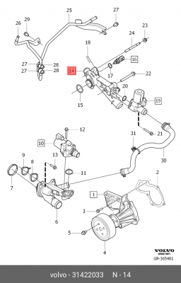 кожух системы охлаждения!\ Volvo S60 10> 31422033 VOLVO