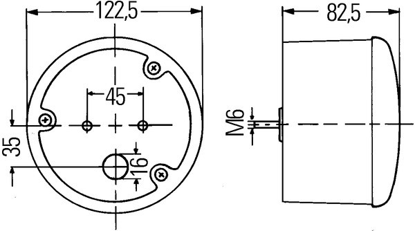 Фонарь задний противотуманный D122,5мм FF (P21W, без лампы) 2NE964169-527 HELLA BEHR PAGID
