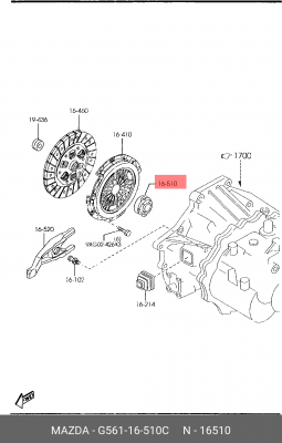 Подшипник MAZDA Xedos 6 (2.0),323 (BA) (2.0),626 (GE) (2.5) OE G561-16-510C MAZDA