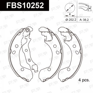 Тормозные колодки барабанные PREMIUM FBS10252 FBS10252 FAP