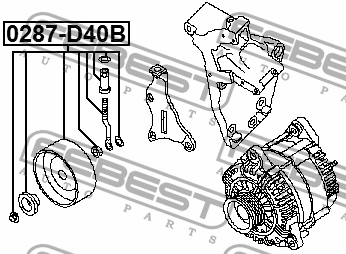 РОЛИК НАТЯЖНОЙ КОМПЛЕКТ подходит для NISSAN PATHFINDER R51M 2005.01-2014.11 [EL] 0287-D40B FEBEST