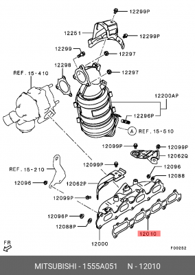 прокладка выпускного коллектора!\ Mitsubishi 1555A051 MITSUBISHI
