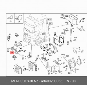 Фара противотуманная левая КамАЗ-5490 A 940 820 00 56 MERCEDES BENZ