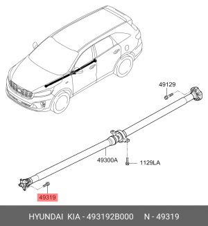БОЛТ М6 ШЕСТИГРАННАЯ ГОЛОВКА, КОРРОЗИОННОСТОЙКАЯ СТАЛЬ, ФЛАНЦА КАРДАНН 49319-2B0 493192B000 HYUNDAI KIA