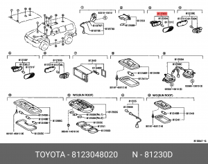 фонарь двери!\Toyota 81230-48020 TOYOTA