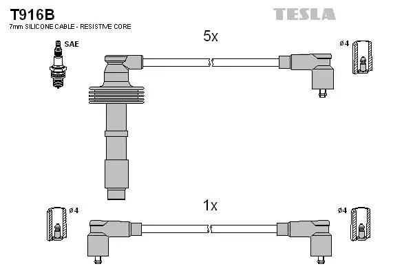 к-кт проводов!\ Volvo 850/S70 2.0-2.5i 91-05 T916B TESLA