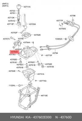 ТЯГА РЫЧАГА КПП 437602E000 HYUNDAI KIA