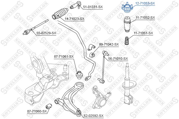 опора амортизатора переднего!\ Mazda MPV 2.0-3.0/2.0Di 99> 12-71053-SX STELLOX