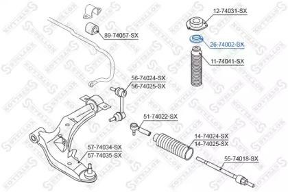 подшипник опоры амортизатора!\ Nissan Maxima J30/A32/33 88>/Serena C23 92> 26-74002-SX STELLOX