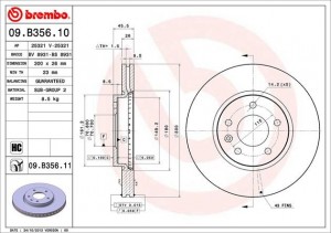 Диск тормозной Brembo Painted Disc 09.B356.11 09.B356.11 BREMBO