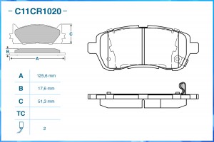Тормозные колодки передние Low Metallic C11CR1020 C11CR1020 CWORKS