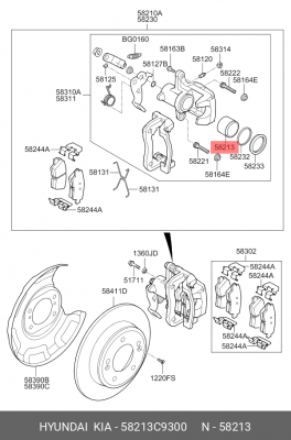 Поршень суппорта тормозного заднего 58213C9300 HYUNDAI KIA