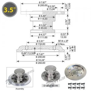 шкворень прицепной !3 1/2' в сборе с тарелкой \ Jost KZ 1412 700545 MANSONS