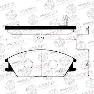 Колодки тормозные дисковые Avantech передние (противоскрипная пластина в компл.) AV010 AVANTECH