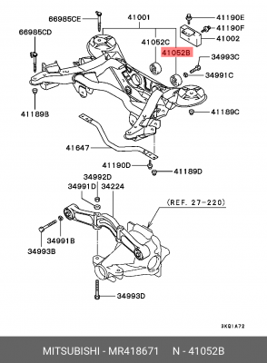 САЙЛЕНТБЛОК ЗАДНЕГО ПОДРАМНИКА MR418671 MR418671 MITSUBISHI
