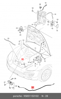 ТРОС БОУДЕНА 95851153102 PORSCHE