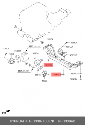 Гайка m8 1338710007K HYUNDAI