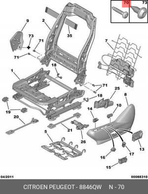 8846 QW Болт 8846.QW CITROEN PEUGEOT