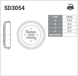 Барабан тормозной RAVON NEXIA 2015- SD3054 SD3054 SANGSIN