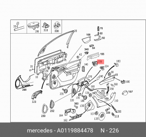 клипса крепежная!\ MB A 011 988 44 78 MERCEDES BENZ