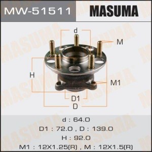 к-кт подшипника ступицы передней! без ABS\ Volvo 740/760/940/960 <94 MW-51511 MASUMA