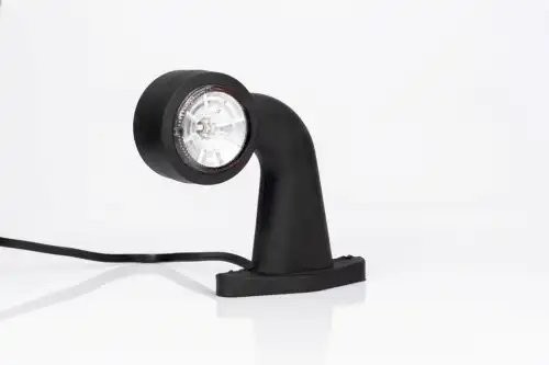 фонарь габаритный! рожок LED изогнутый, L=130мм, красный/белый 12-36V с кабелем\ FT009DLED FRISTOM