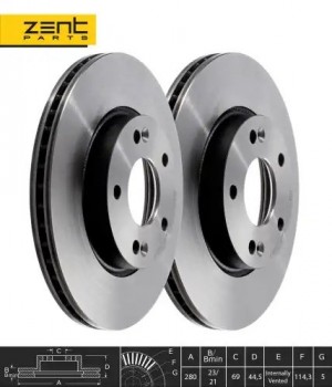 диск тормозной передний Z05971 ZENTPARTS