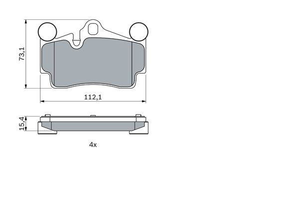 Колодки тормозные VW Touareg AUDI Q7 PORSHE Cayenne (02-) R18 задние (4шт.) BOSC 0 986 424 741 BOSCH
