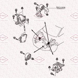 Опора двигателя задняя MITSUBISHI ASX/Lancer/Outlander 06-CITROEN C-Crosser 08-P TEG1059 TATSUMI
