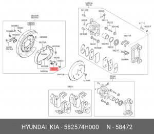 рычаг регулировки тормоза!\ Hyundai 582574H000 HYUNDAI