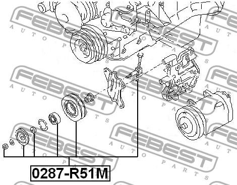 Ролик натяжной NISSAN PATHFINDER R51M 2005.01-2014.11 0287-R51M 0287-R51M FEBEST