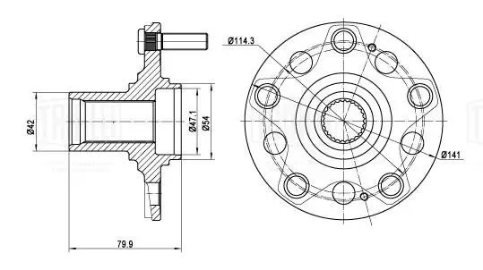 Ступица GEELY Coolray (19-) передняя TRIALLI MR 3004 TRIALLI