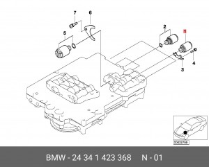 24341423368 Электромагнитный клапан ! \BMW 3' E46, 5' E39, 7' E38, Z4 E85 24 34 1 423 368 BMW