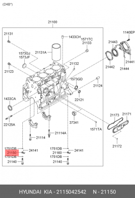 Форсунка масляная 2115042542 HYUNDAI KIA