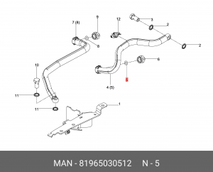 Круглое уплотнение 7,5X2,6-EPDM1-70 81965030512 MAN
