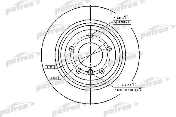 Диск тормозной BMW 5 (E39) (95-03) задний (1шт.) PATRON PBD2768 PATRON