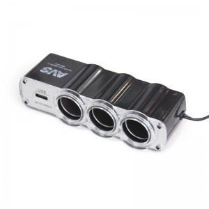 разветвитель прикуривателя! 12/24V, на 3 выхода + 1 USB\ 43267 AVS