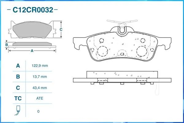 Тормозные колодки задние Low Metallic C12CR0032 C12CR0032 CWORKS