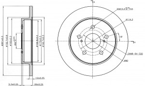 Диск тормозной TOYOTA CAMRY V70/RAV 4 18-/LEXUS NX 14-  RN1445 RN1445 NIBK