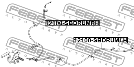 Трос ручника правый 12100-SBDRUMRH 12100-SBDRUMRH FEBEST