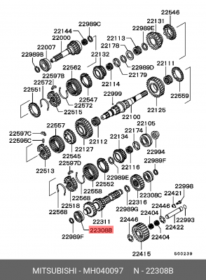 подшипник трансмиссии шариковый! МКПП\ Mitsubishi L200/Montero/Pajero MH040097 MITSUBISHI
