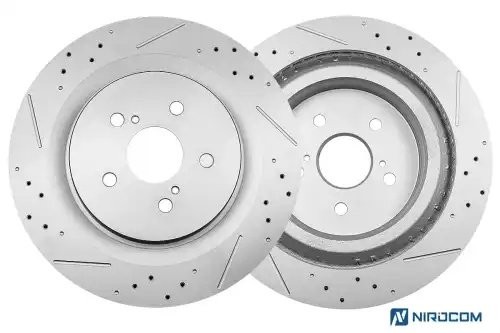 Задний тормозной диск Evolution с перфорацией и насечками, в покрытии GEOMET CBR3547 POWERSTOP